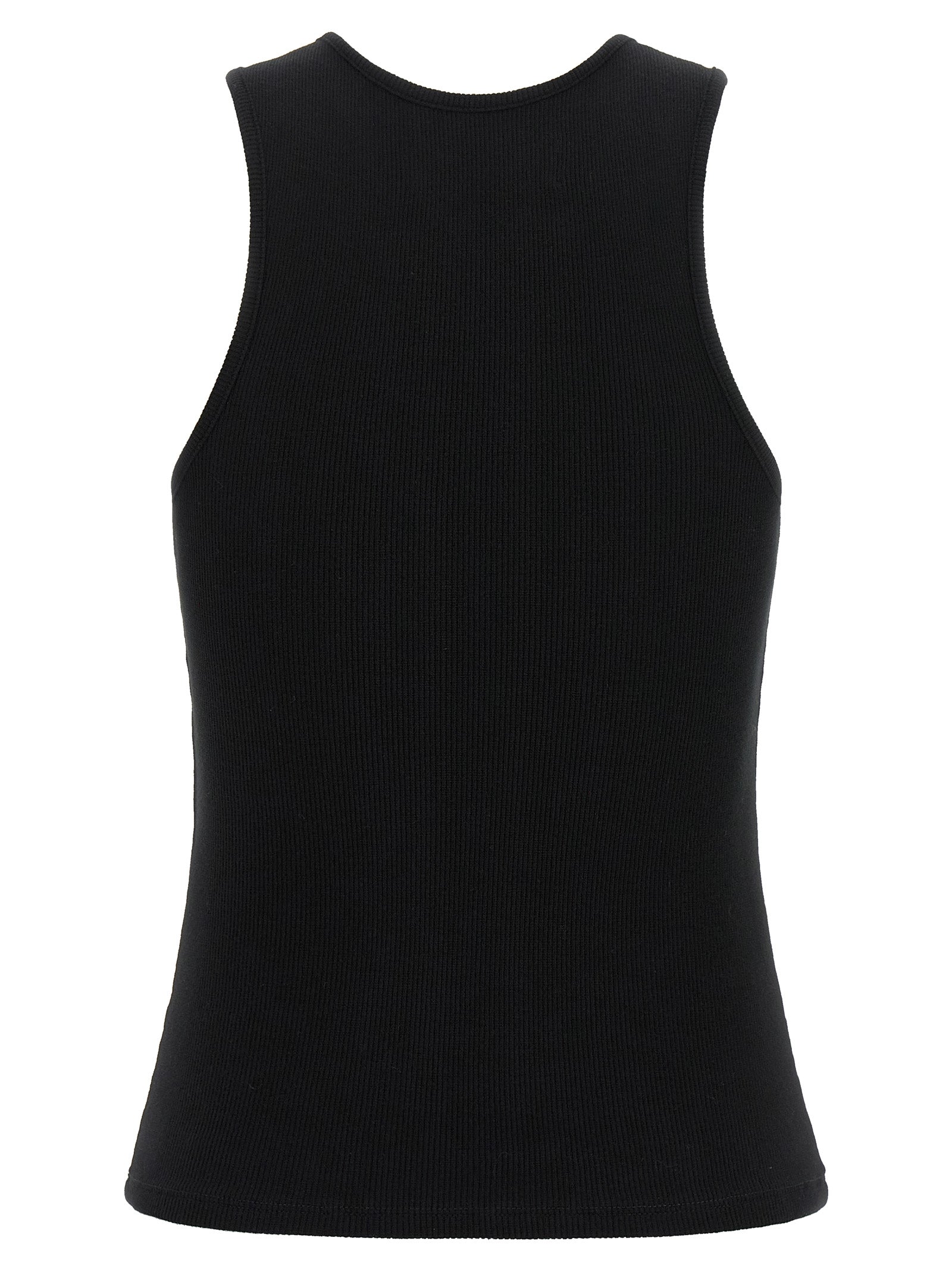 Black Cotton Sleeveles T-Shirt