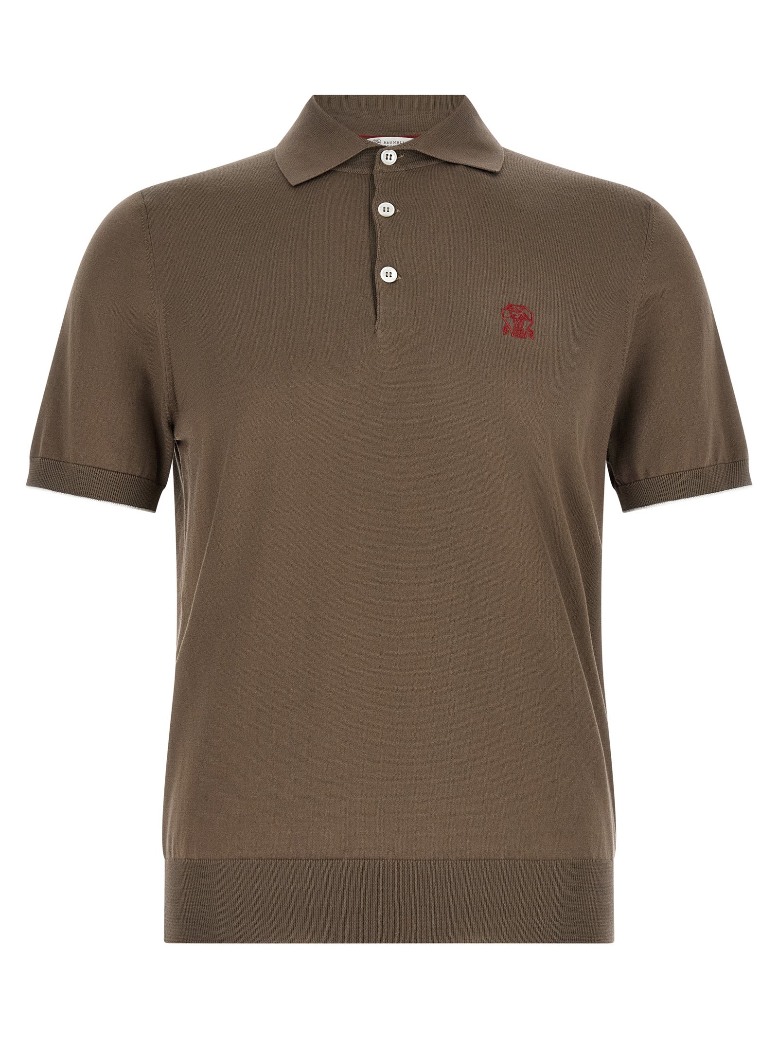 Brown Cotton Polo Shirt