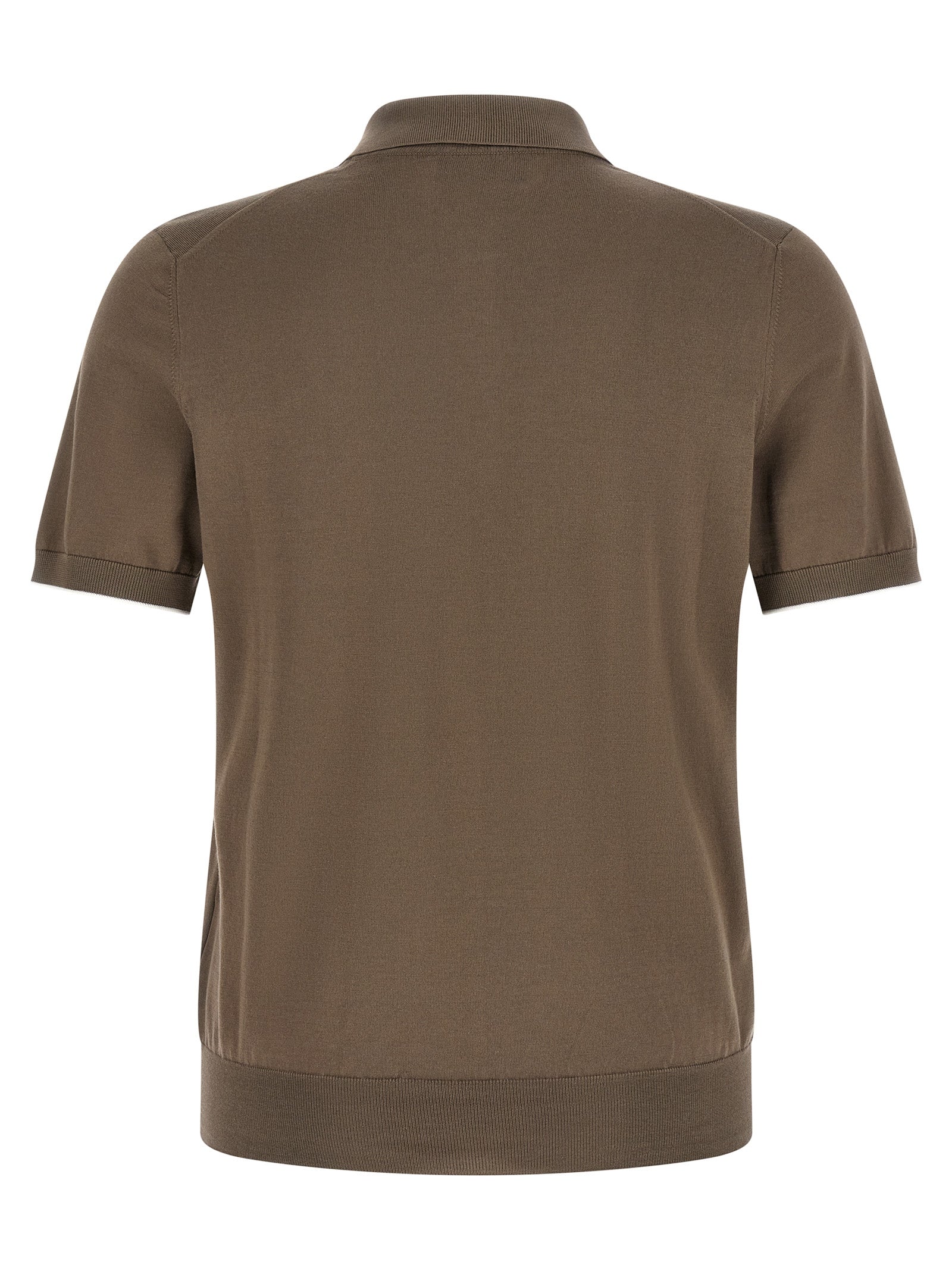 Brown Cotton Polo Shirt