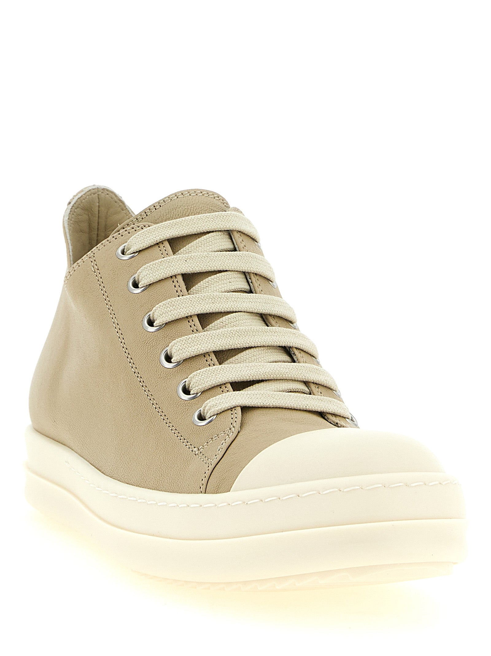 Beige Ramie Low Top Sneakers
