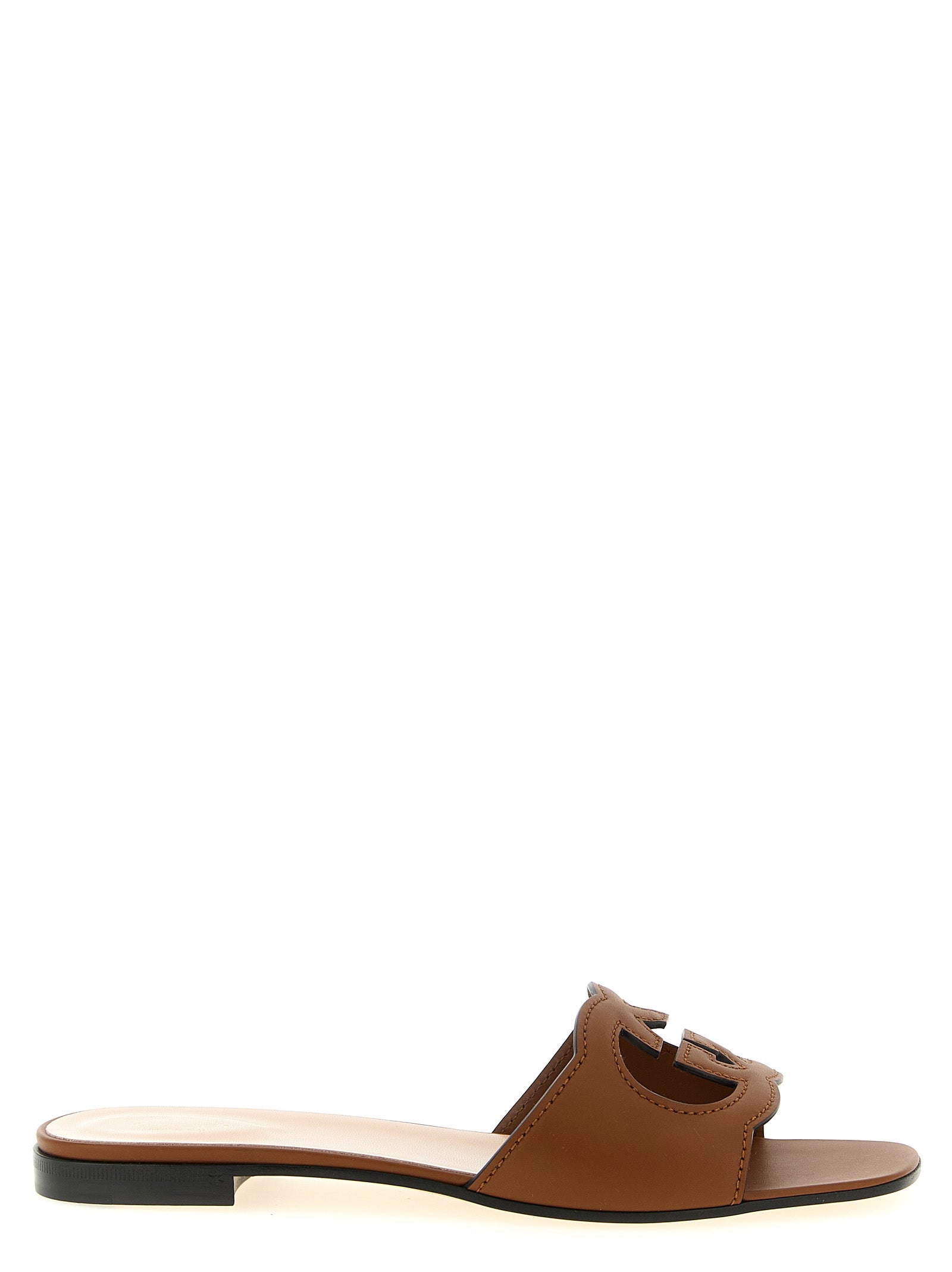 Brown Leather Slides