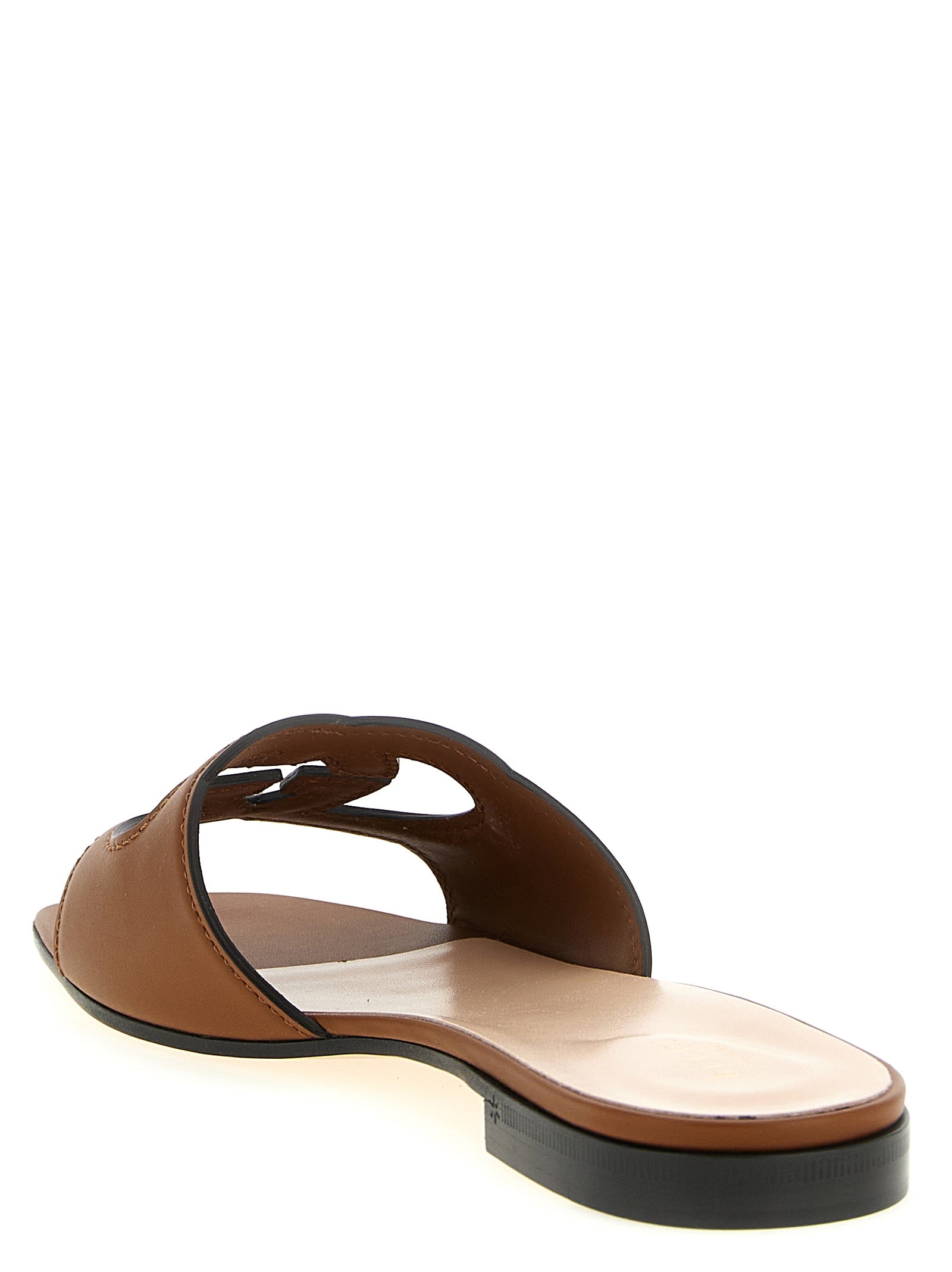 Brown Leather Slides