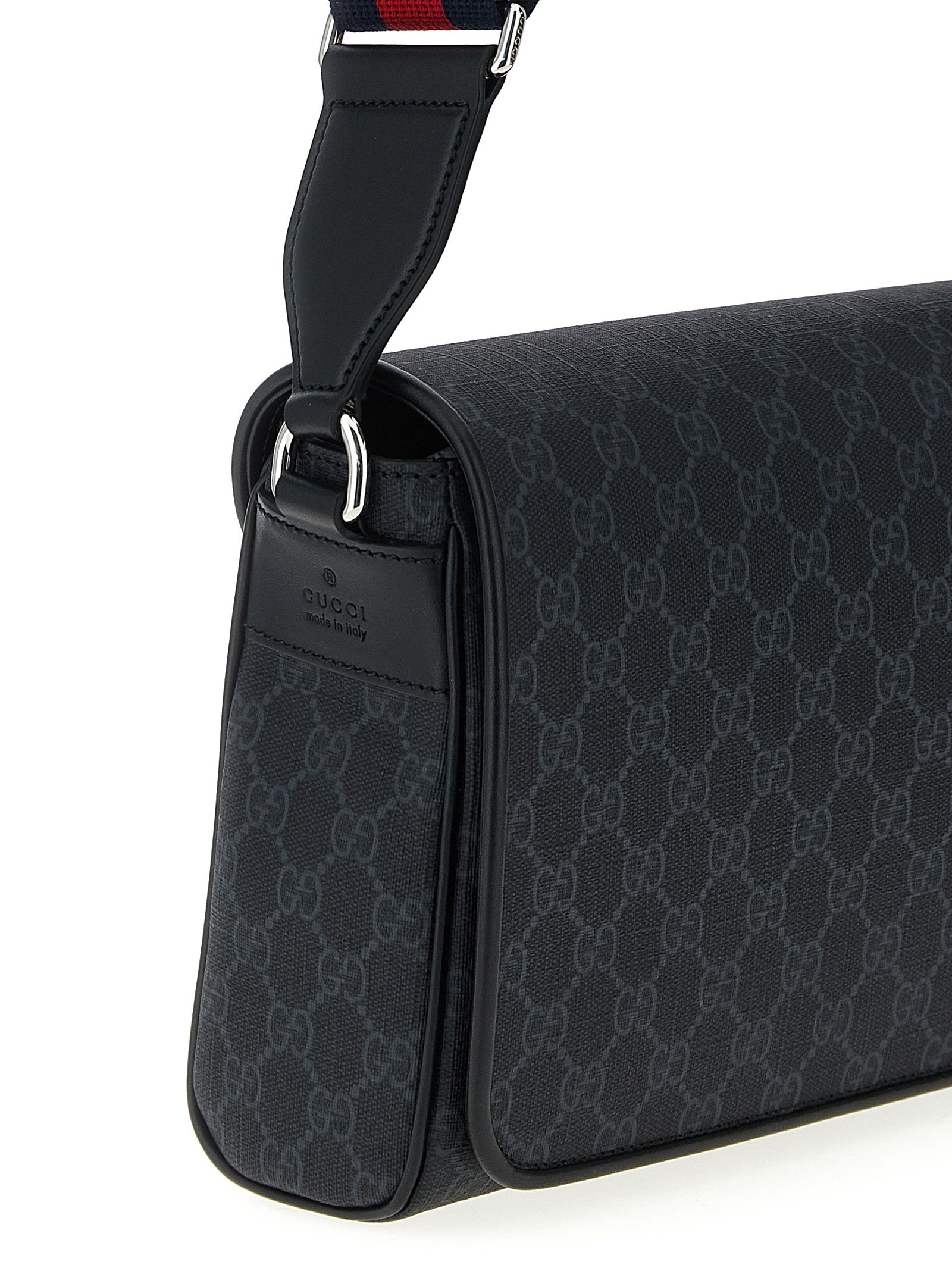 Black Polyethylene Crossbody Bag