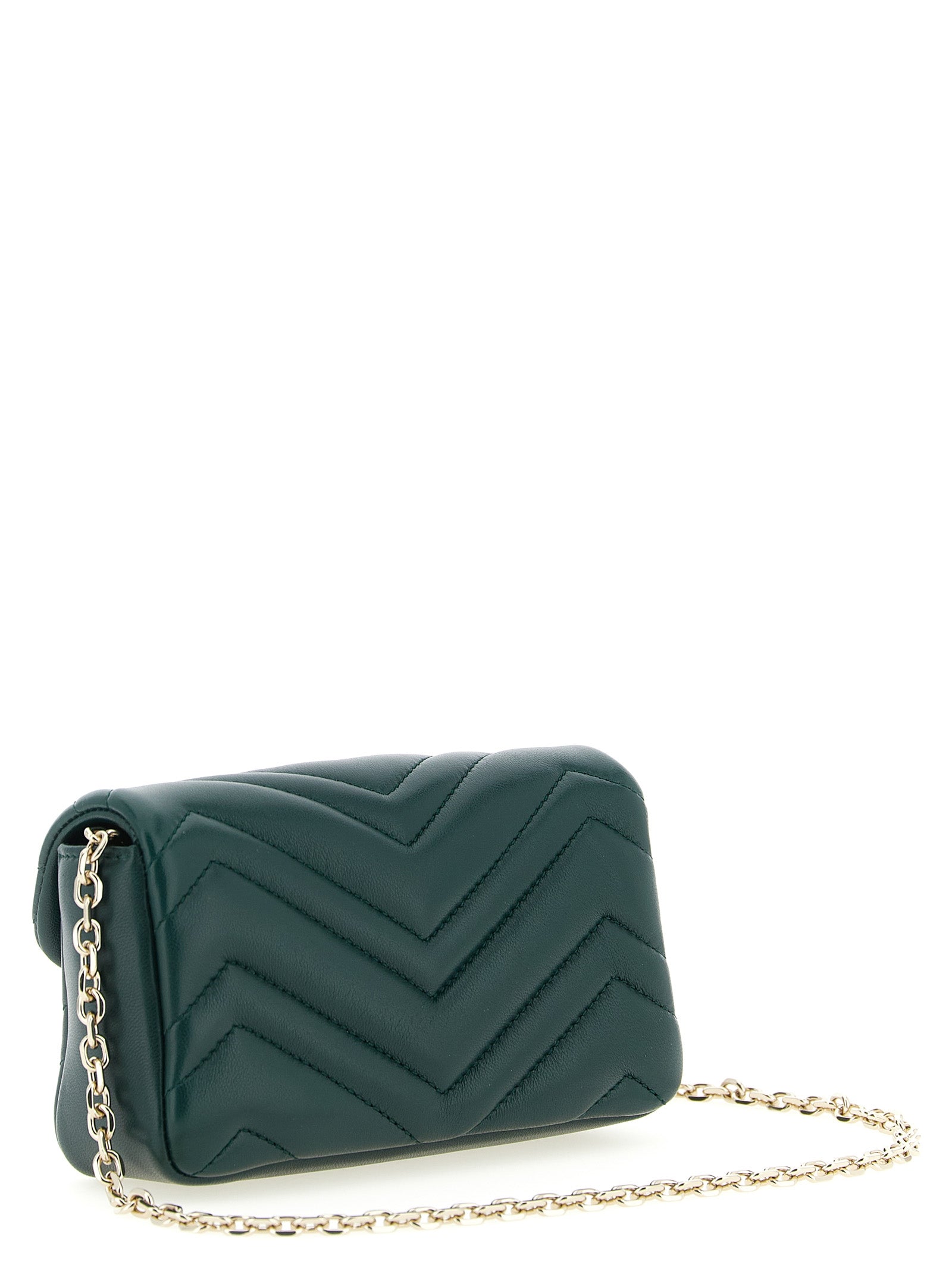 Bicolor Lamb Leather Shoulder Bag