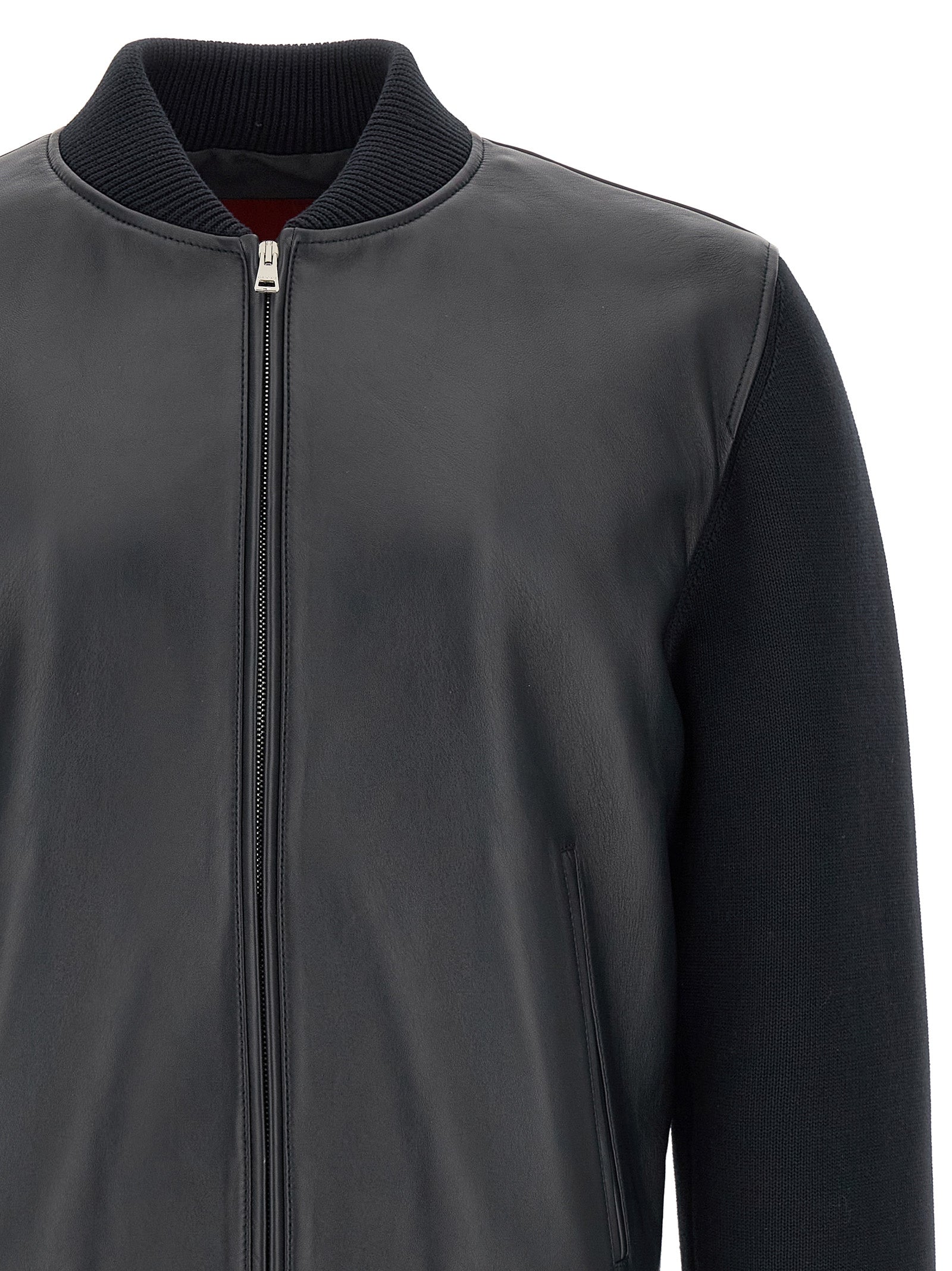 Blue Lamb Leather Leather Jacket