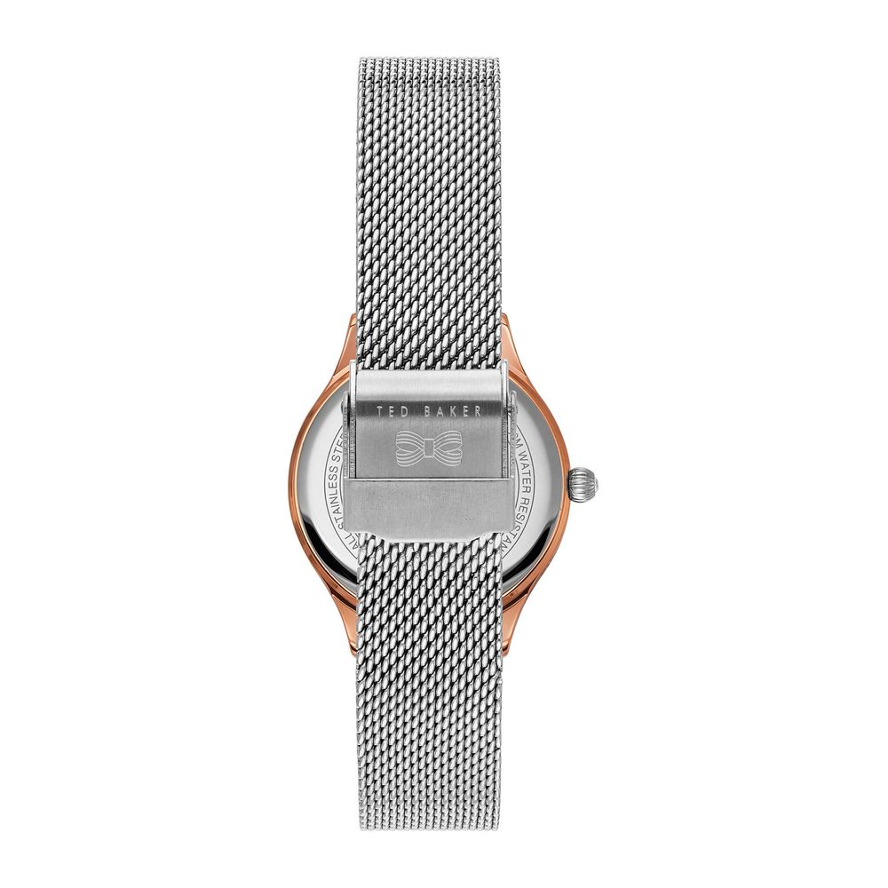 Reloj de vestir de acero inoxidable plateado