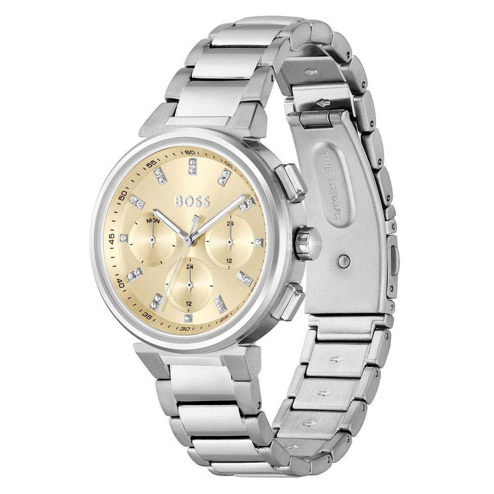 Reloj de vestir de acero inoxidable plateado