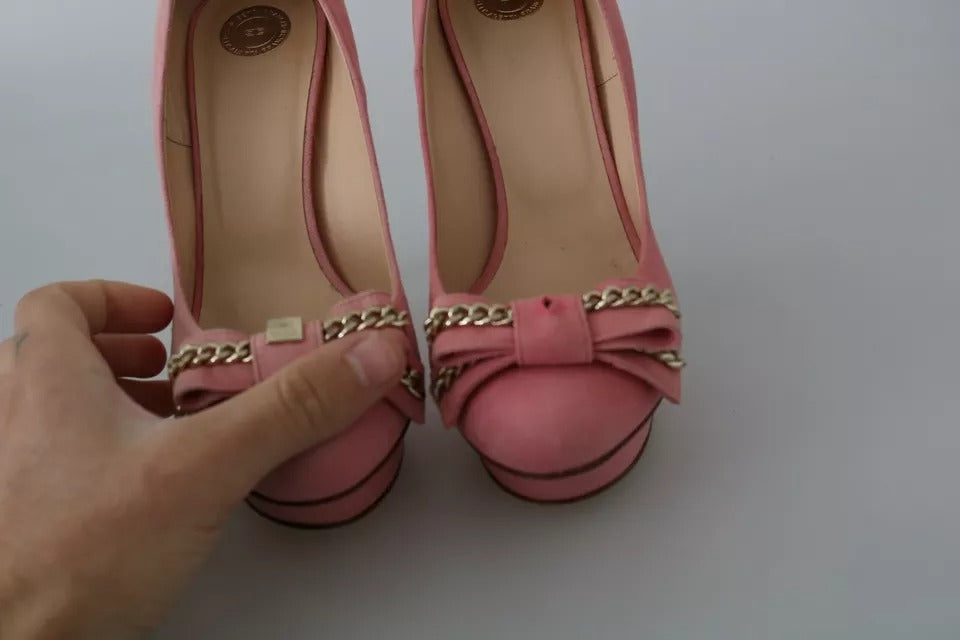 Elisabetta Franchi Rosa Hæler med Sløyfe Sko