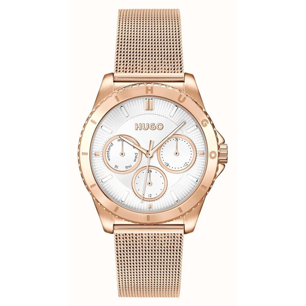 Reloj de vestir de acero inoxidable dorado