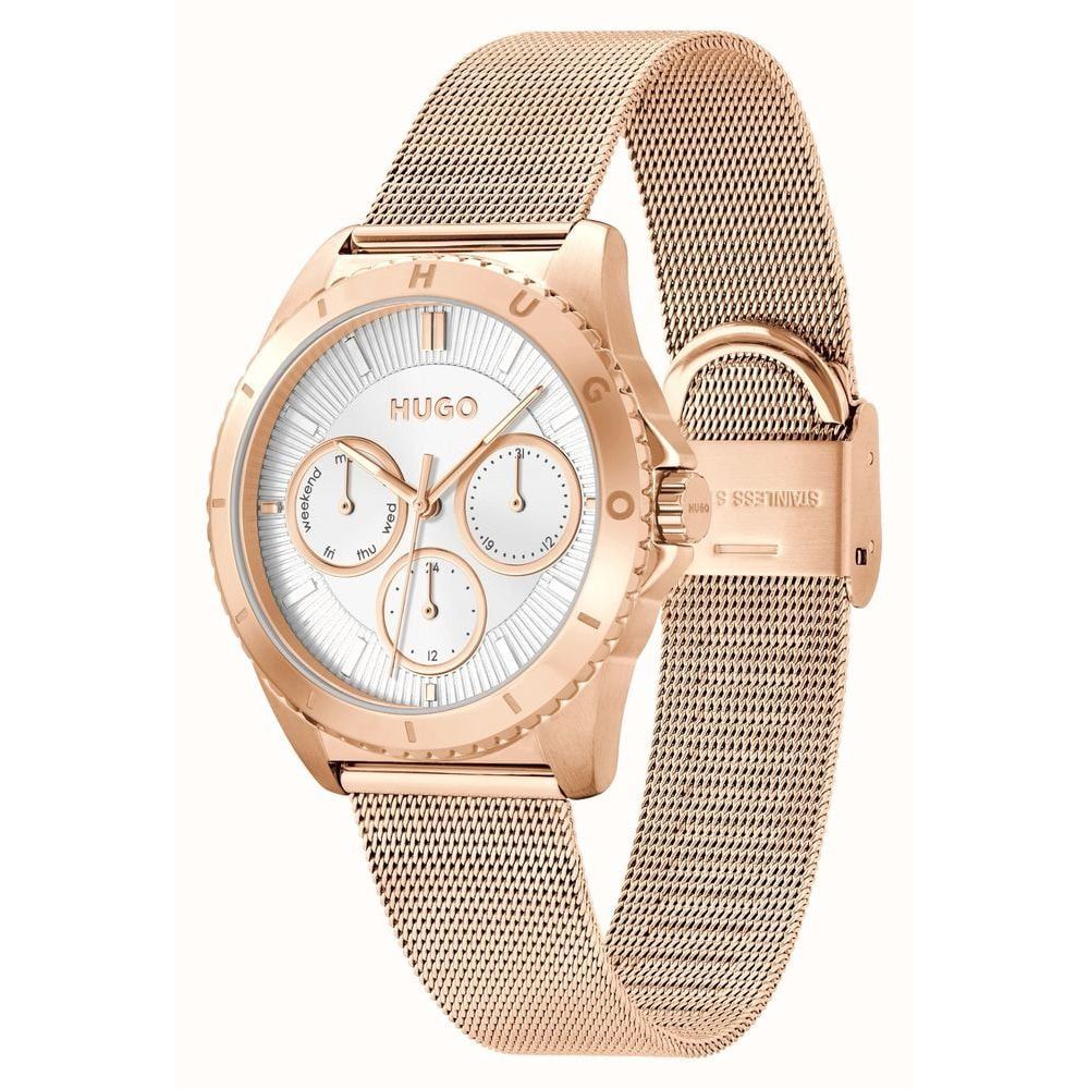Reloj de vestir de acero inoxidable dorado