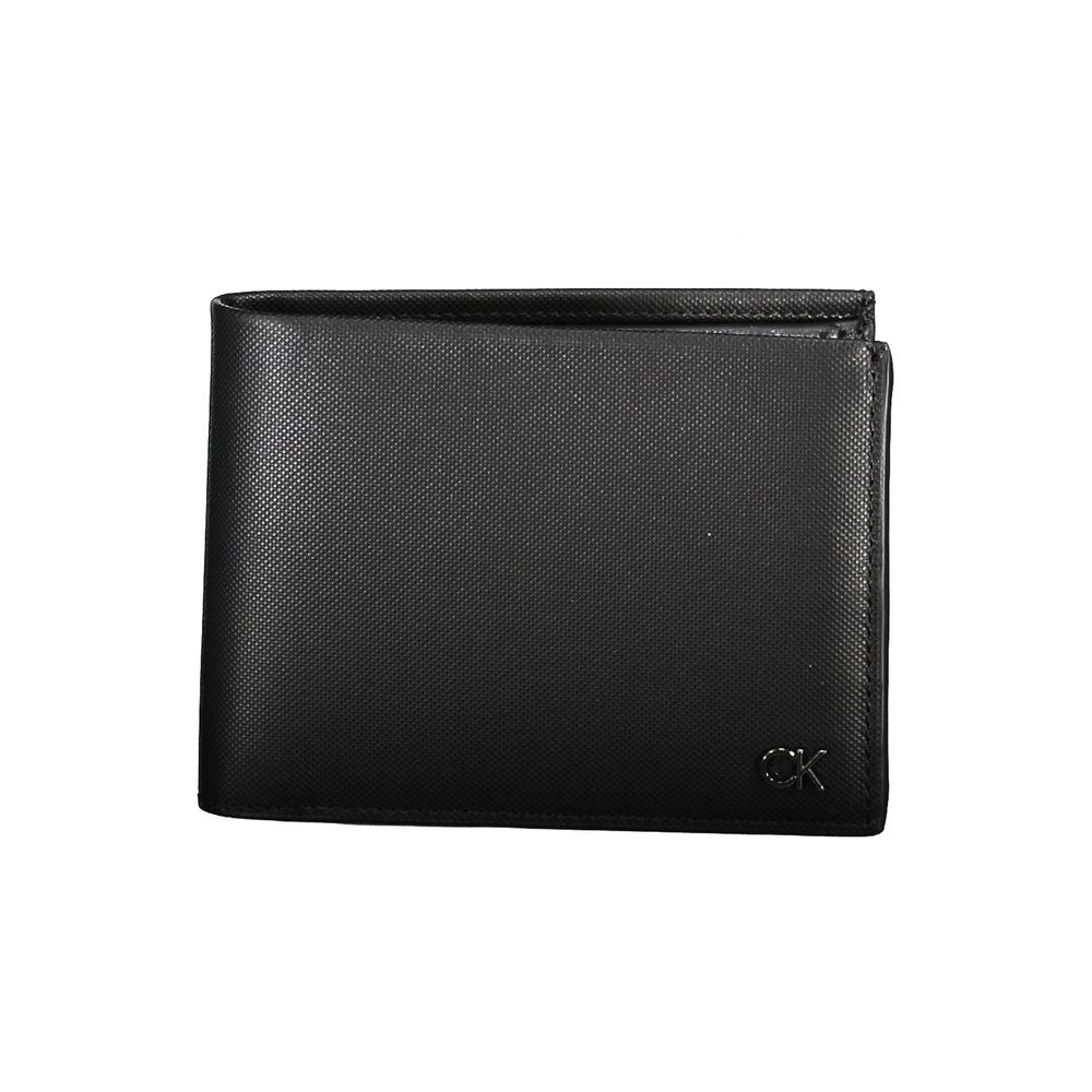 Billetera de cuero negro para hombre