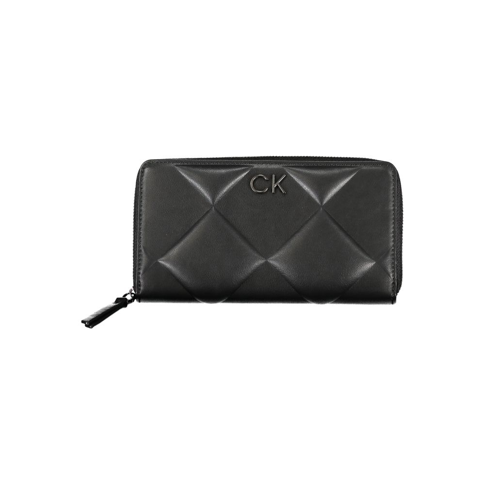 Cartera de poliéster negra para mujer