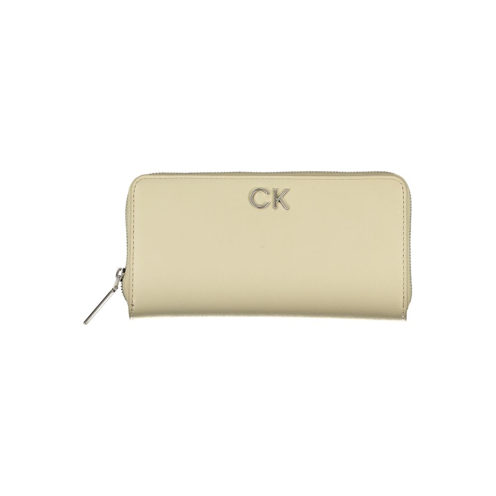 Monedero de mujer de poliuretano beige