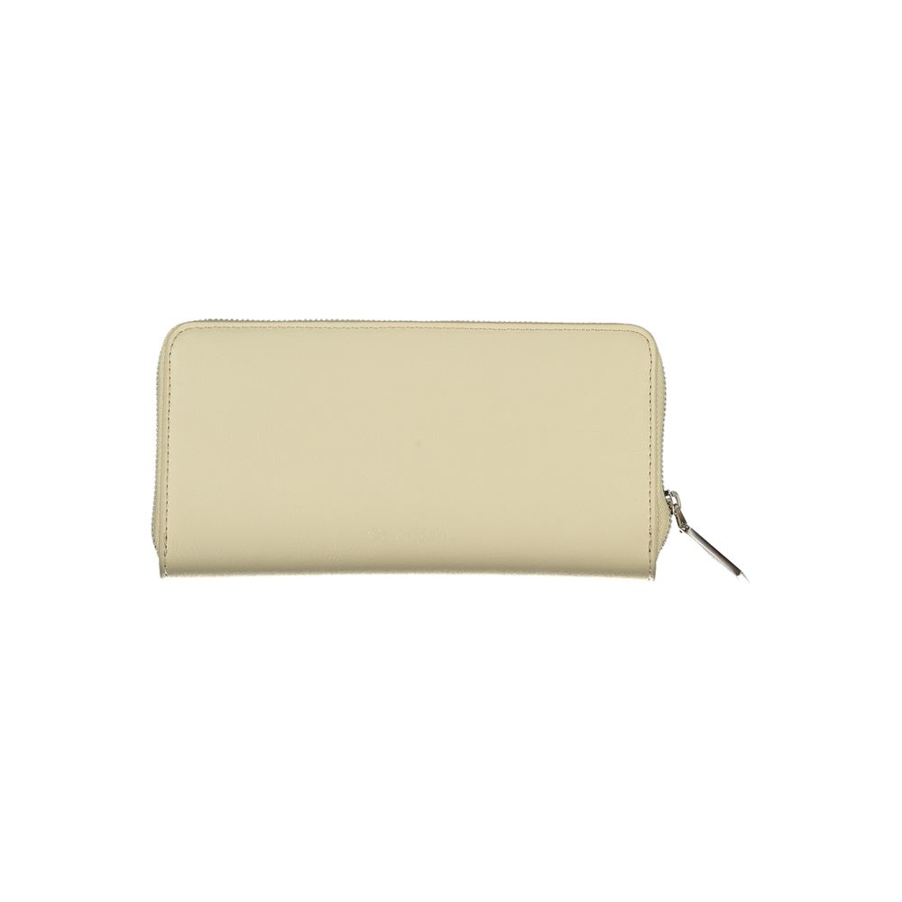 Monedero de mujer de poliuretano beige