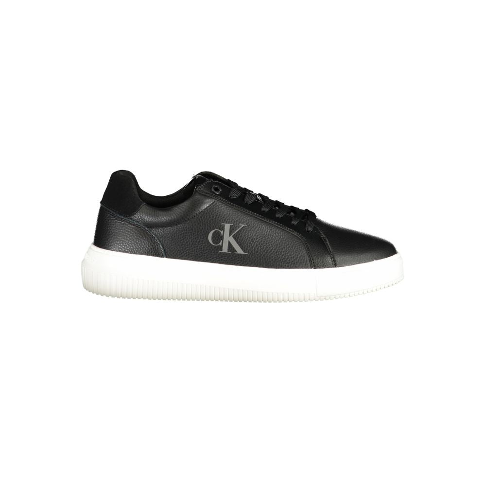 Black Polyurethane Men Sneaker