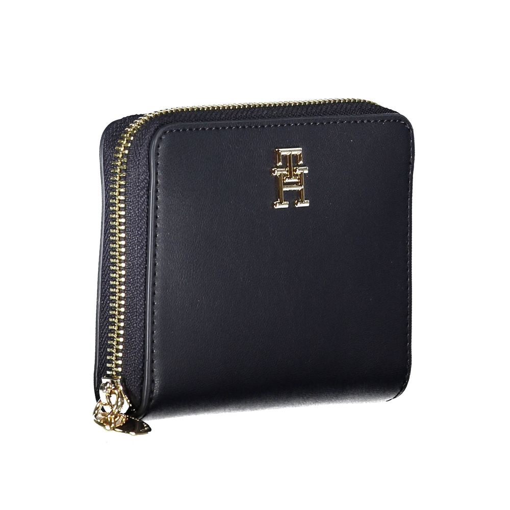 Blue Polyurethane Women Wallet