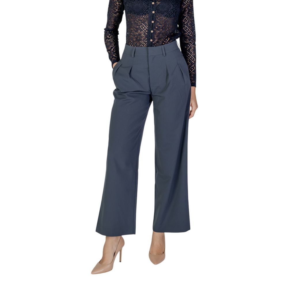 Gray Recycled Polyester Casual Pants