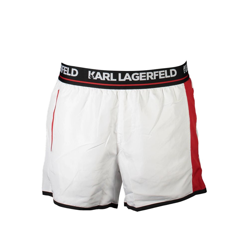 Karl Lagerfeld hvit polyester badebokser til herre