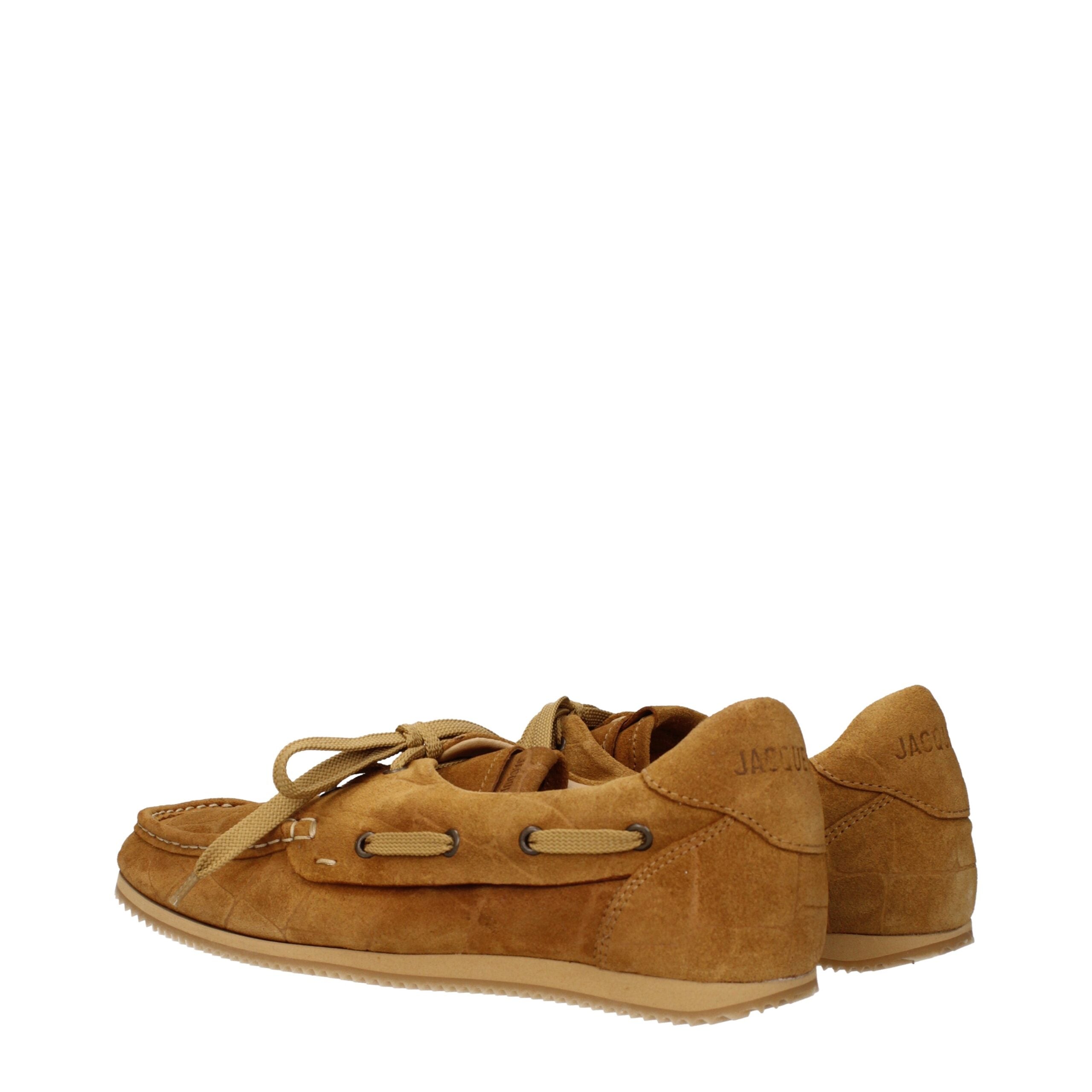 Jacquemus brune slip-on-loafers i skinn