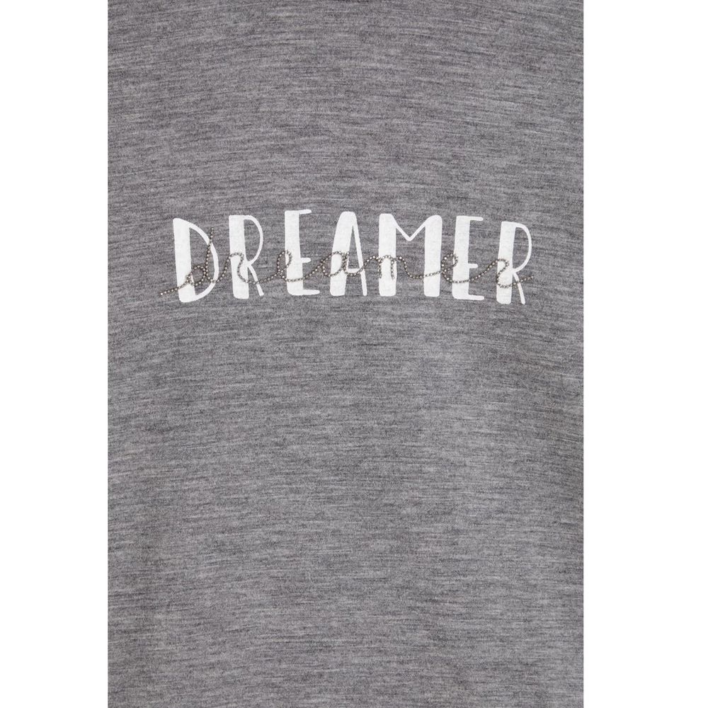 Gray Elastane T-Shirt