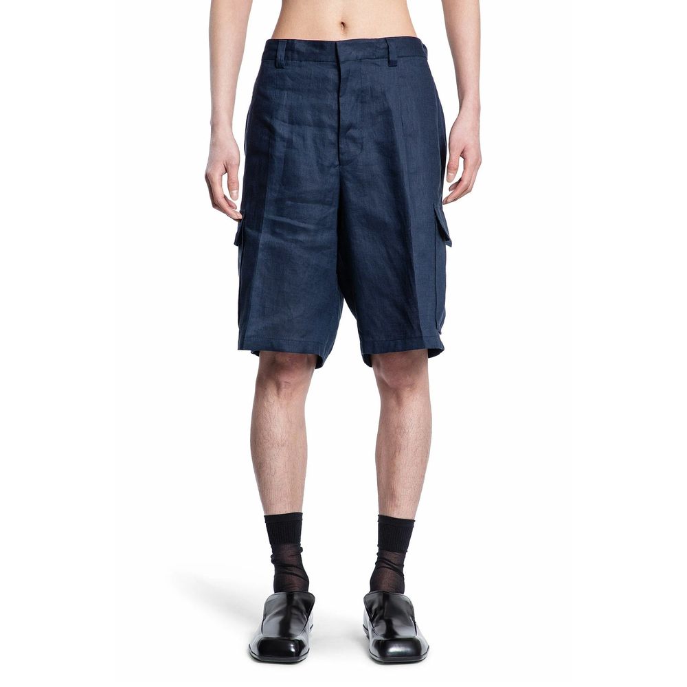 Prada blå linskjorts