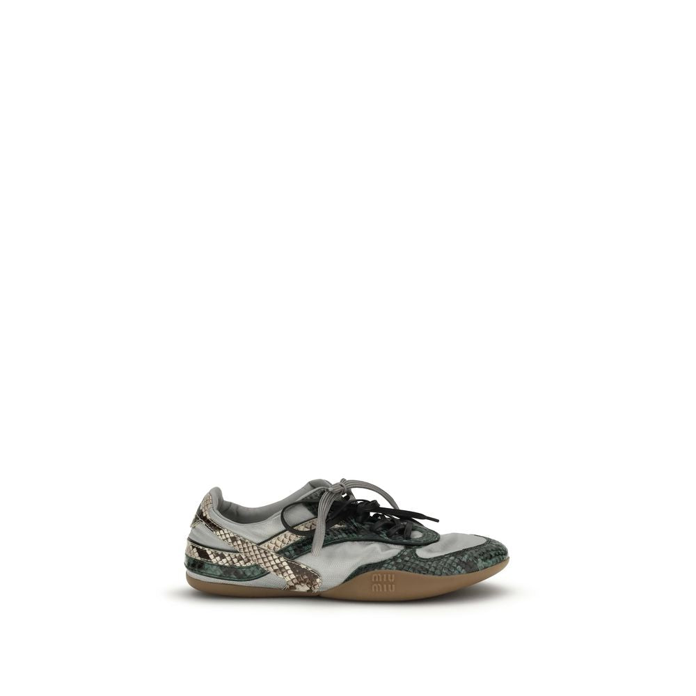 Miu Miu grå resirkulert polyester athletic-sneakers