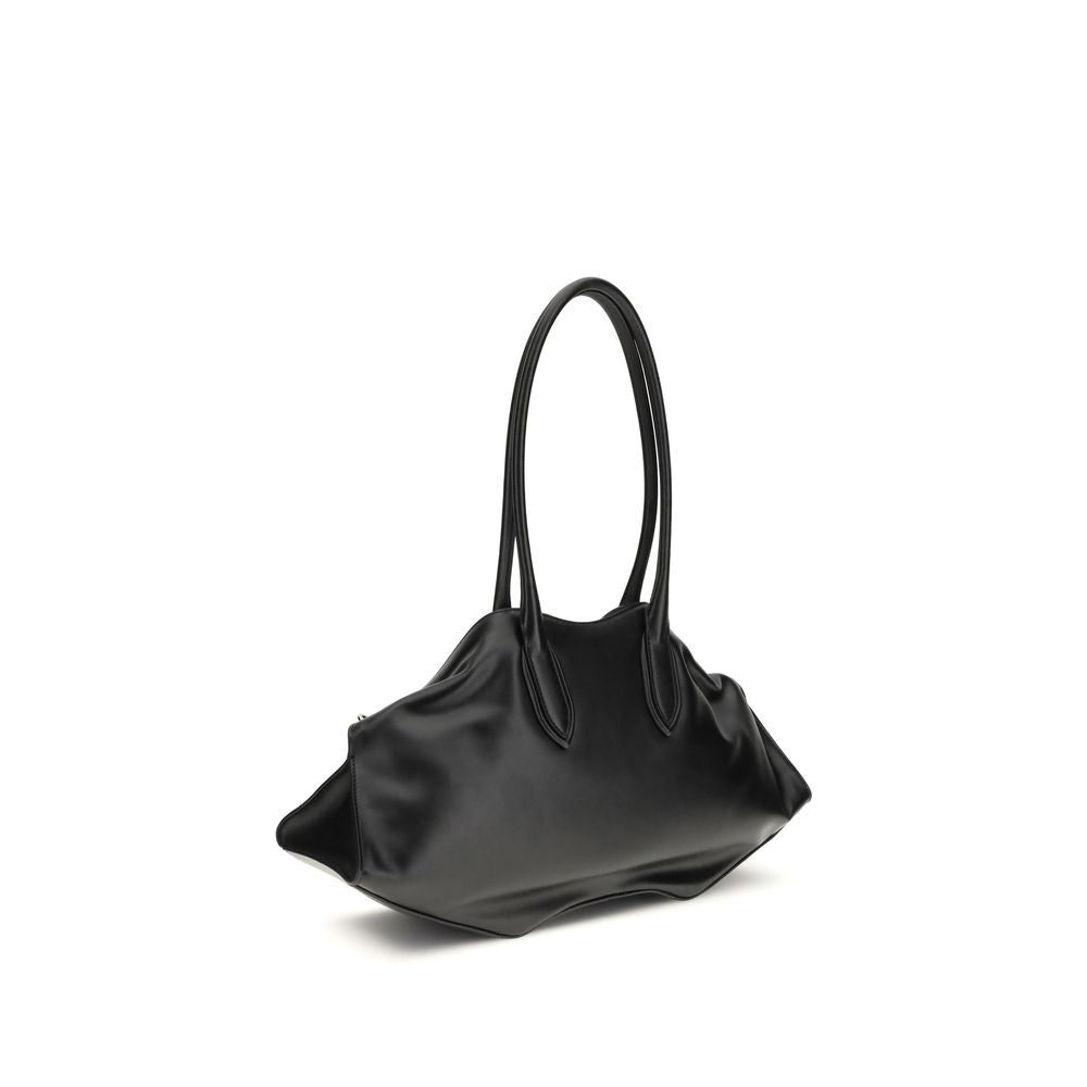 Alexander McQueen Svart Kalveskinn Bos Taurus Skulderveske