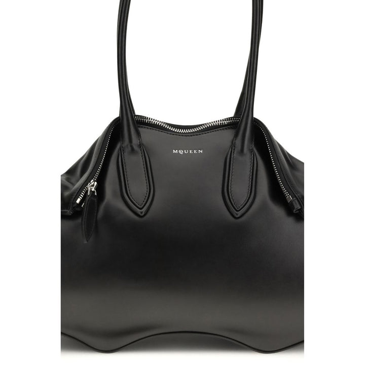 Alexander McQueen Svart Kalveskinn Bos Taurus Skulderveske