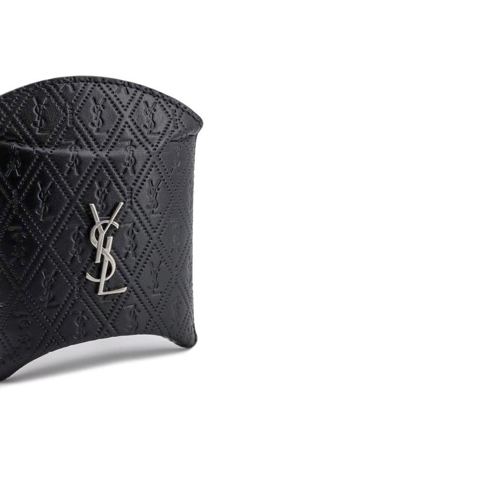 Saint Laurent svart kalveskinn Airpod-holder