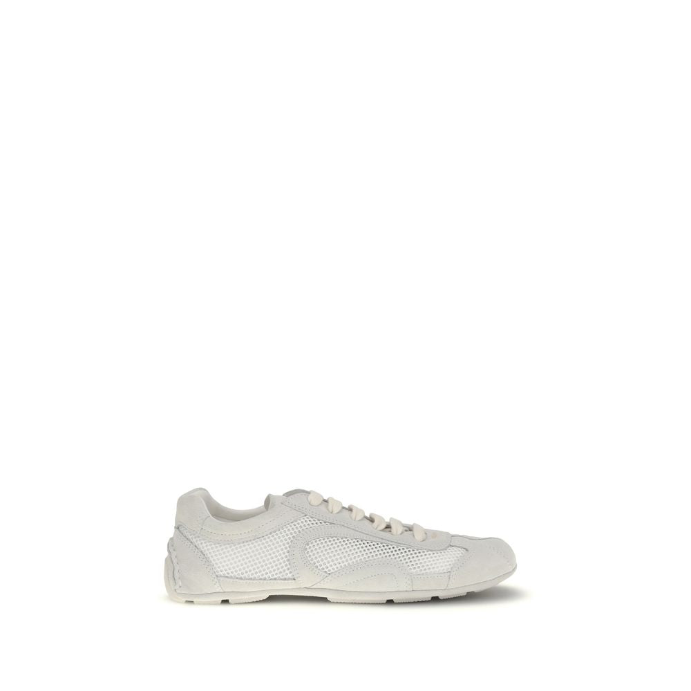 Zapatillas bajas de tela blanca Prada