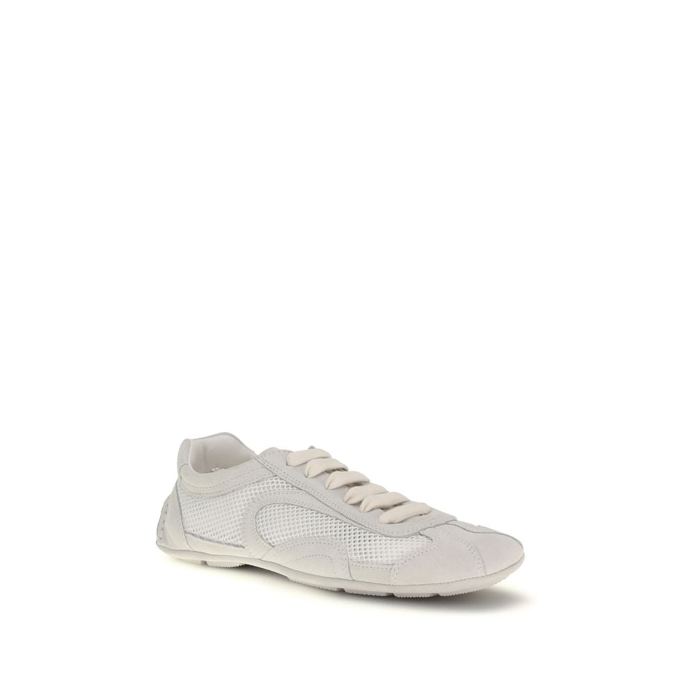 Zapatillas bajas de tela blanca Prada