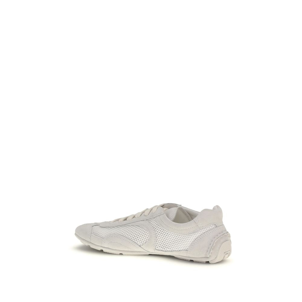 Zapatillas bajas de tela blanca Prada