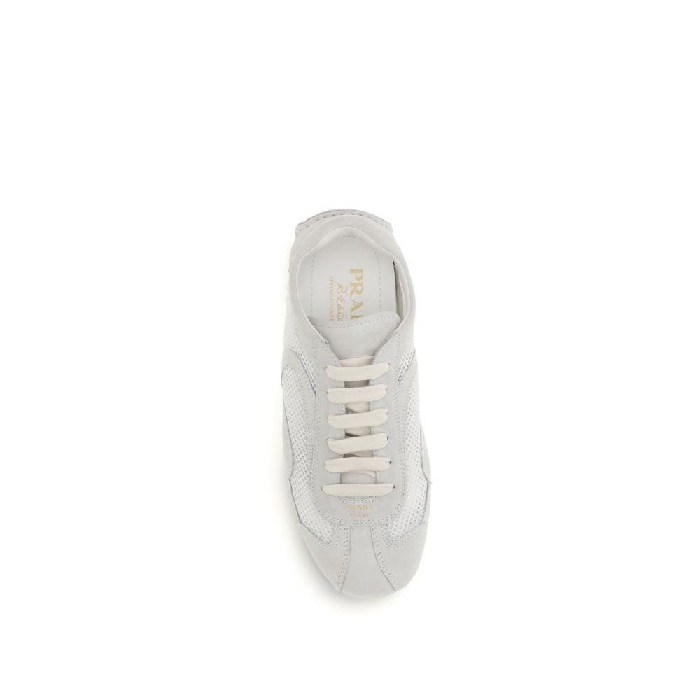 Zapatillas bajas de tela blanca Prada