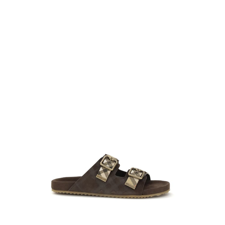 Burberry flate sandaler i brunt kalveskinn (Bos Taurus)