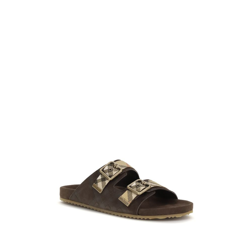 Burberry flate sandaler i brunt kalveskinn (Bos Taurus)