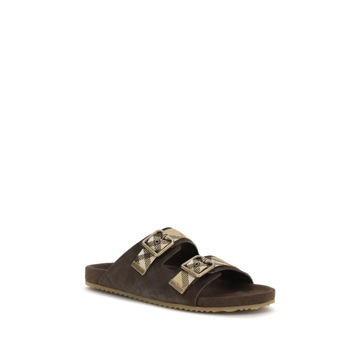 Burberry flate sandaler i brunt kalveskinn (Bos Taurus)