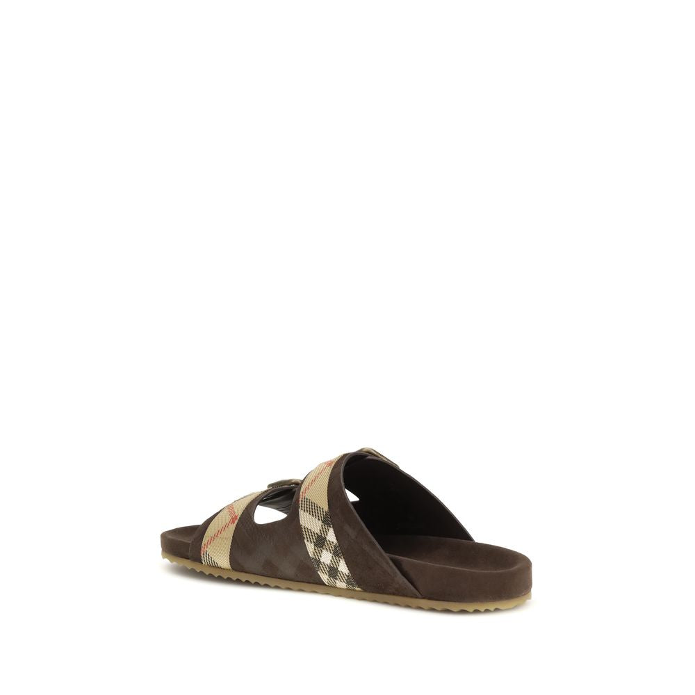 Burberry flate sandaler i brunt kalveskinn (Bos Taurus)