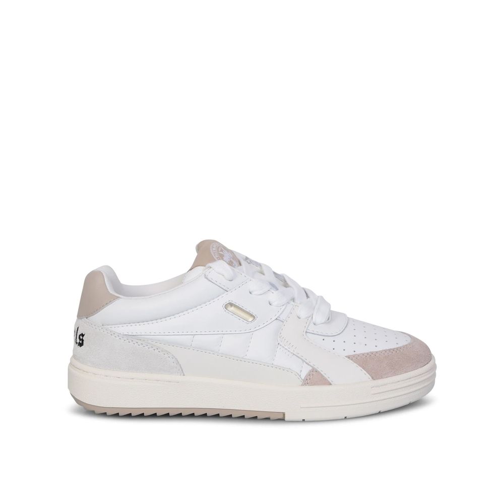 Palm Angels hvite lave sneakers i kalveskinn