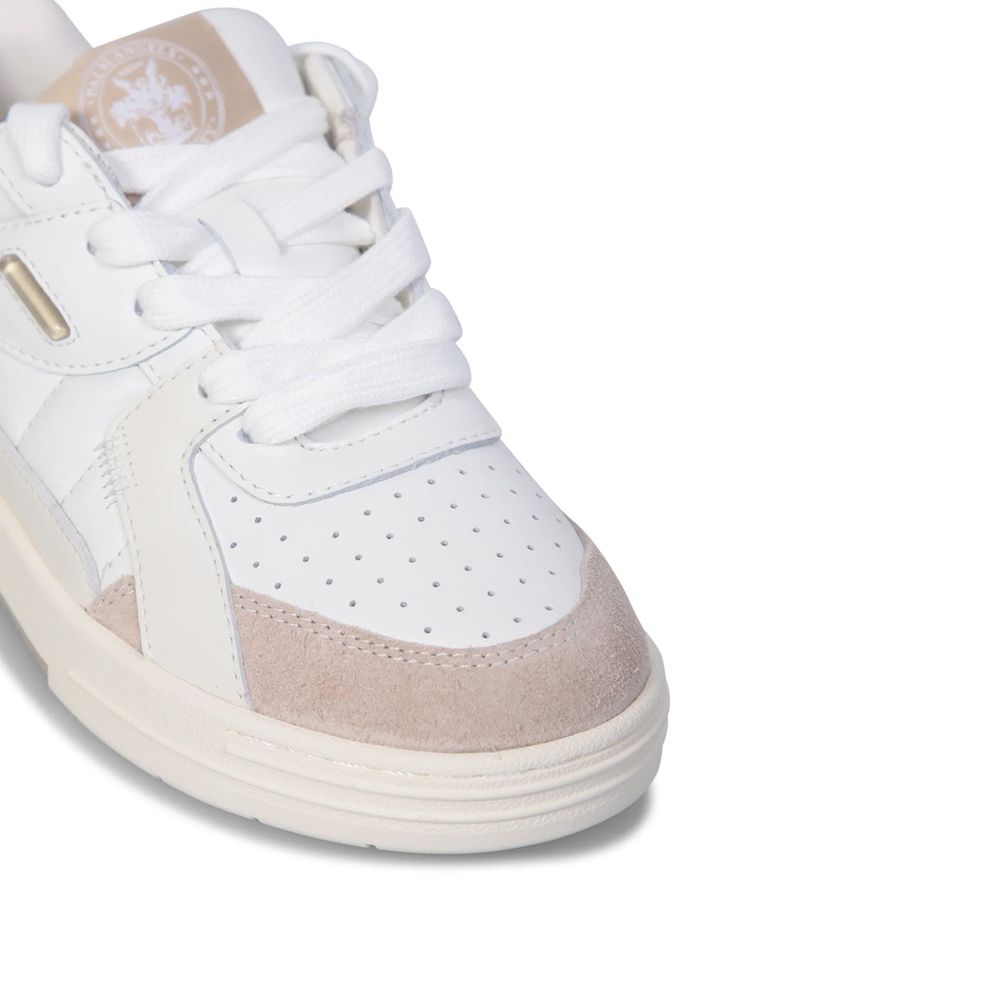 Palm Angels hvite lave sneakers i kalveskinn