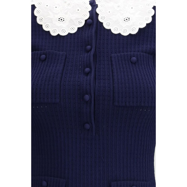 Blue Viscose Cocktail Dress