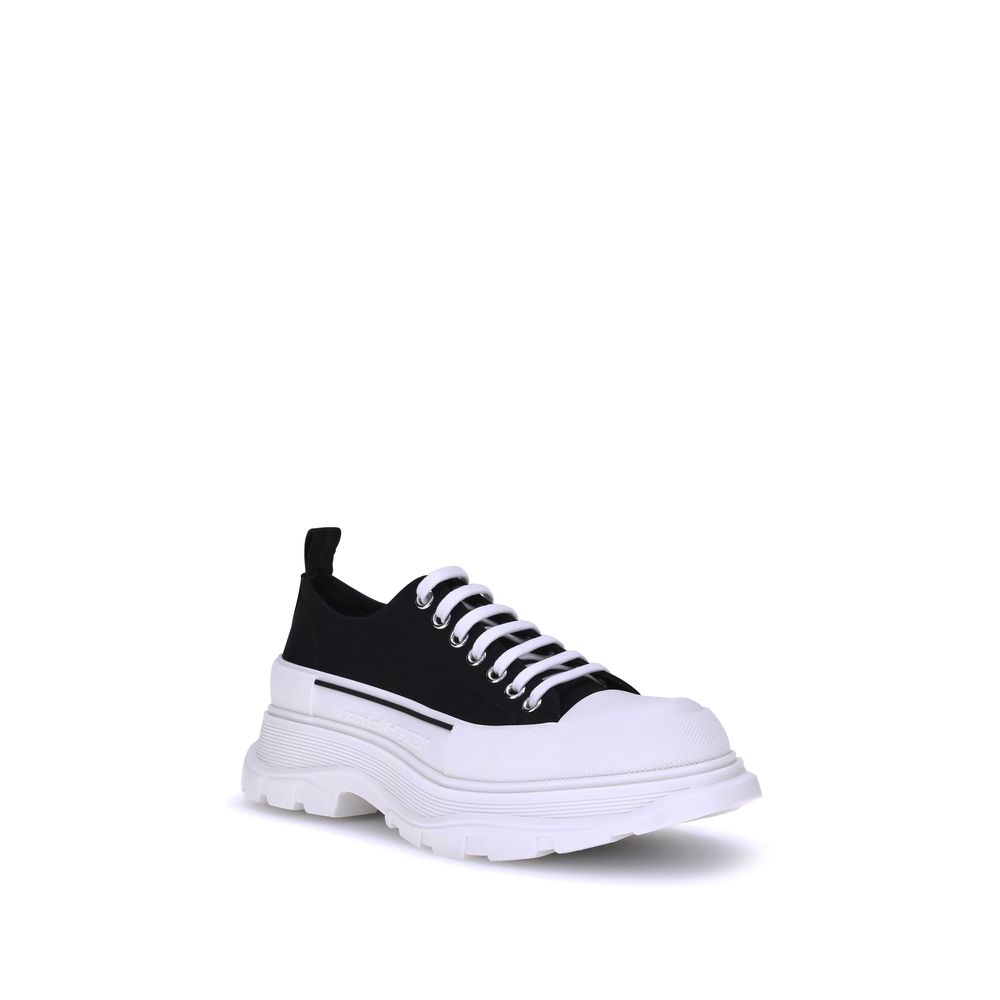 Alexander McQueen Sorte Chunky Lerretssneakers