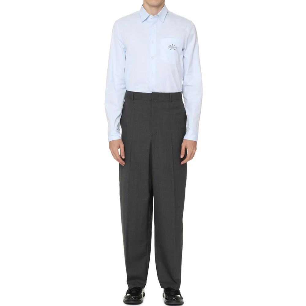 Blue Cotton Dress Shirt