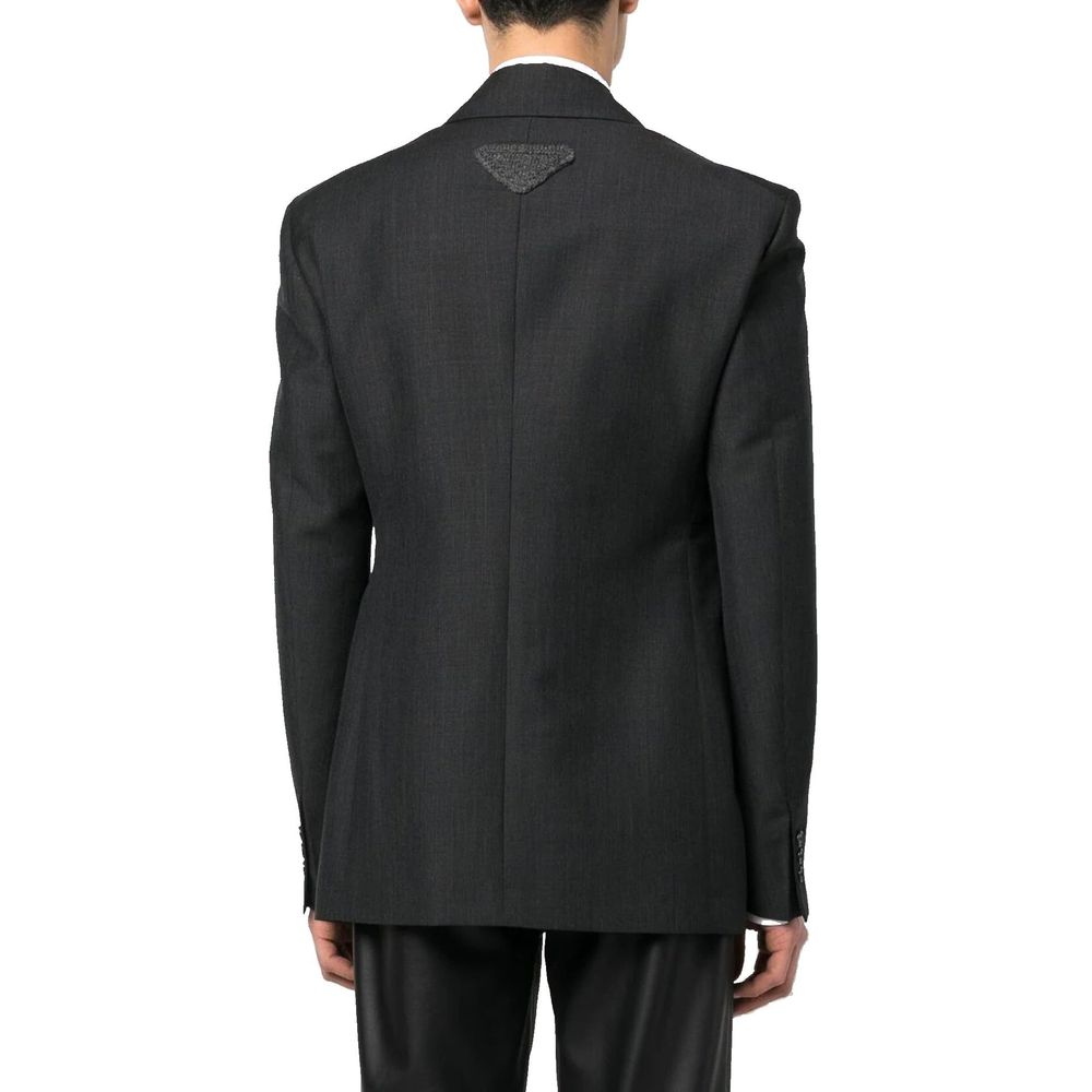 Blazer de Lana Gris Prada