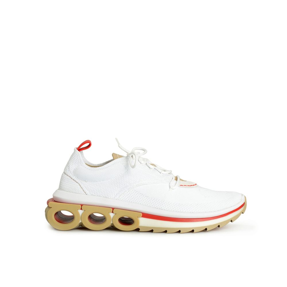 Salvatore Ferragamo hvite atletiske joggesko i stoff