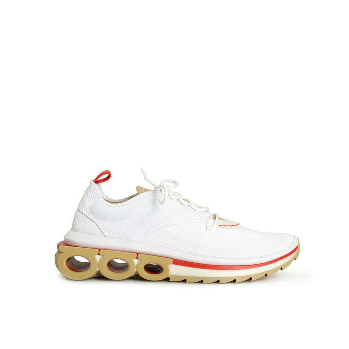 Salvatore Ferragamo hvite atletiske joggesko i stoff