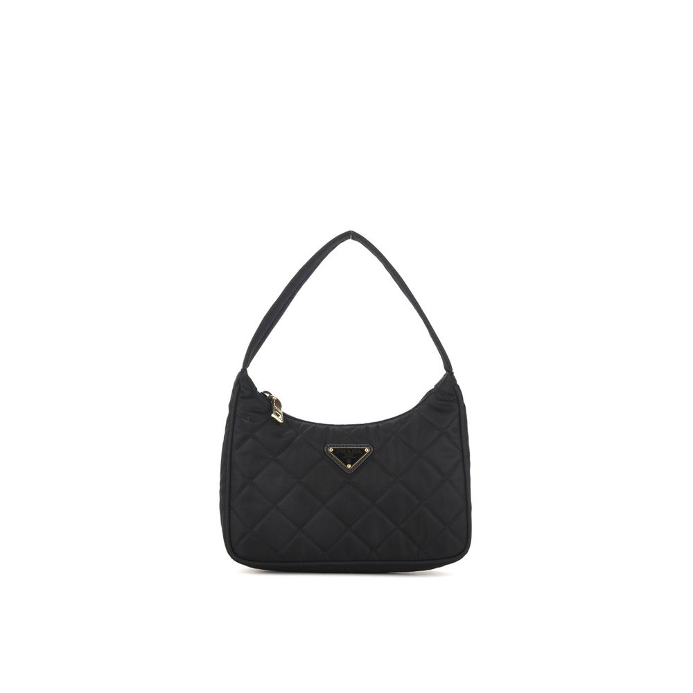 Bolso de hombro Prada de nailon negro