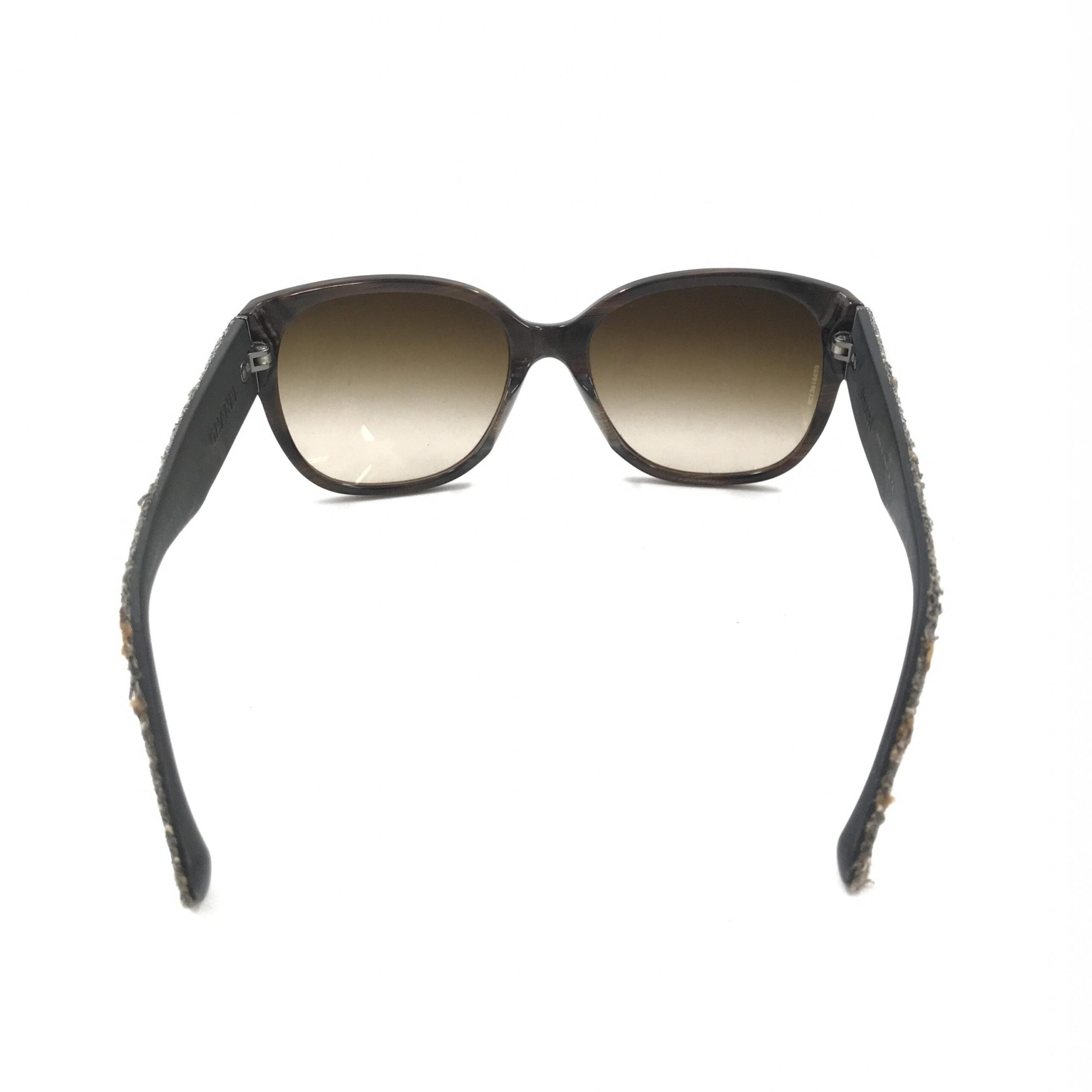Brown Frame With Tweed Accents Sunglasses