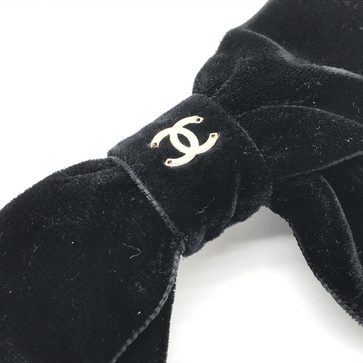 Chanel hårsløyfe i svart fløyel