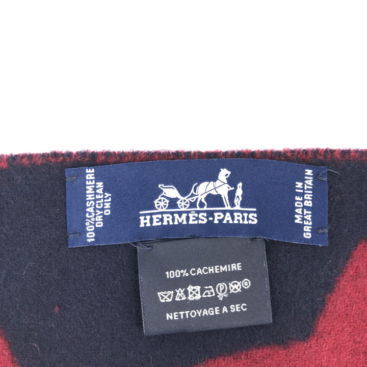 Hermès kasjmusskjerf i burgunderfarge