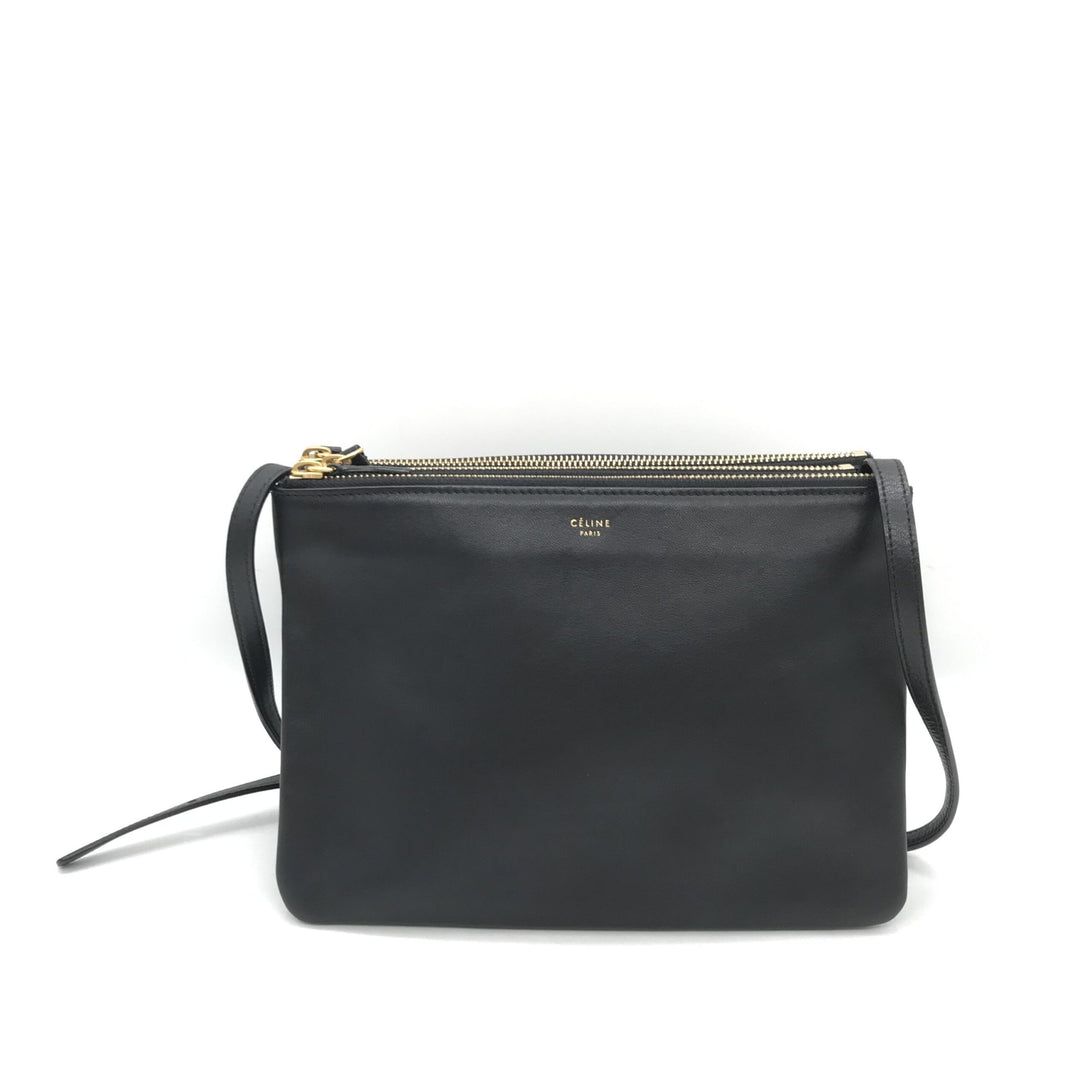 Celine Trio svart skinn skulderveske